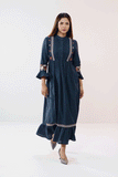 Women's Long Dress : Indigo
