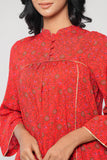 Women's Ethnic Kurta (One Piece) : Rooibos Tea Printed & Racing Red Printed