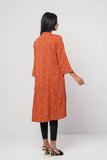 Women's Ethnic Kurta (One Piece) : Rooibos Tea Printed & Racing Red Printed