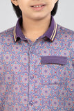 Prince Casual Shirt (2-8 Years) : Purple Print