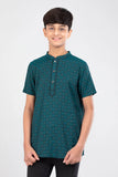 Junior Boys Casual Shirt: Green Leaf (10-14 Years)