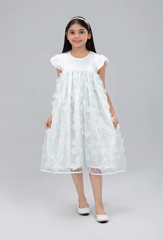 PRINCESS WOVEN TOP : WHITE FLORAL ( 2-8 years)