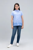 Junior Girls Casual Shirt (10-14 Years) : MOODY BLUE