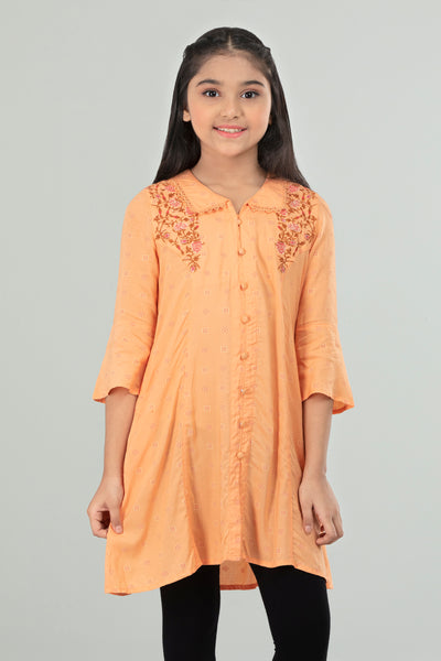 Girl's Ethnic Tops ( 2-8 Years): Cadmium Orange