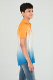 Junior Boys Casual Shirt (10-14 Years) : Blue and Orange