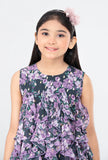 Princess Woven Top : Purple Floral Printed ( 2-8 Years)