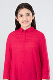 Junior Girls Ethnic Top (10-14 Years) : Rose Red