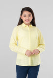 Junior Girls Casual Shirt (10-14 Years) :Yellow & Maroon