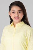 Junior Girls Casual Shirt (10-14 Years) :Yellow & Maroon
