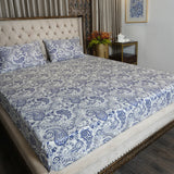 Bed Sheet - White Paisley (Queen Size)