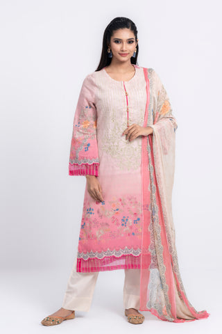 Women's Lawn 3pcs: Rose Water & Sunny Lime
