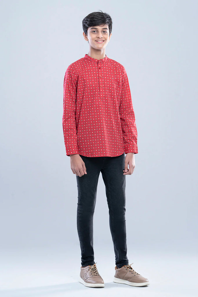 Junior Boys Casual Shirt 10 14 Years Maroon Yellow Clothing