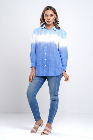 Women's Casual Shirt : Ombre Blue