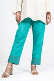 Women's Embroidery Bottom : Chocolate & Turquoise