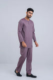 Men's Premium Cotton Matching Kabli Suit:  Grape