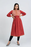 Women's Ethnic : Rose Red  & Chili Pepper Printed
