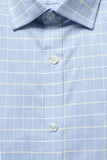 Men's formal shirt : Sky Blue Yellow check