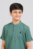 Junior Boy's shirt : Green & Maroon (10-14 Years)
