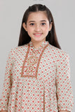 Junior Girls Ethnic Top (10-14 Years) : Vanilla Printed