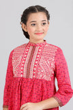 Junior Girls Ethnic (10-14 years) : Chilli pepper and rose red