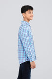 Junior Boys Casual Shirt (10-14 Years) : Blue Check