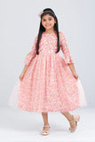 Girls Dress (2-8 Years) : Pink Dress & Turquoise printed