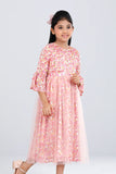 Girls Dress (2-8 Years) : Pink Dress & Turquoise printed