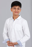 Junior boys shirt : Sky blue &  White ( 10-14 years)