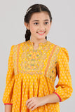 junior Girls Ethnic : Golden Yellow & Avocado (10-14 Years)