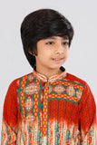 Boys Panjabi (0-15 Years) : Orange Ikat