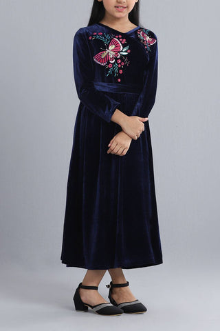 Princess Dress : Deep Teal & Night Blue (2-8 Years)