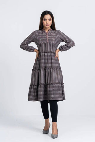 Women's Embroidery Kurti : Dove Grey