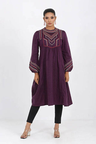 Women's Embroidery Kurti : Valentino & Apricot Peach