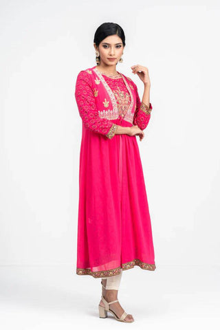 Women's Ethnic : Rose Red Printed & Chocolate Truffle Printed