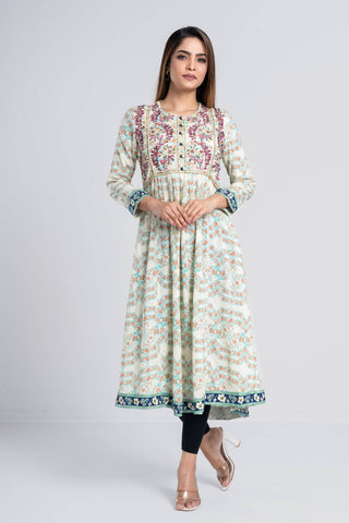 Women's Ethnic : Vanilla Printed & Candle Lt  Peach printed