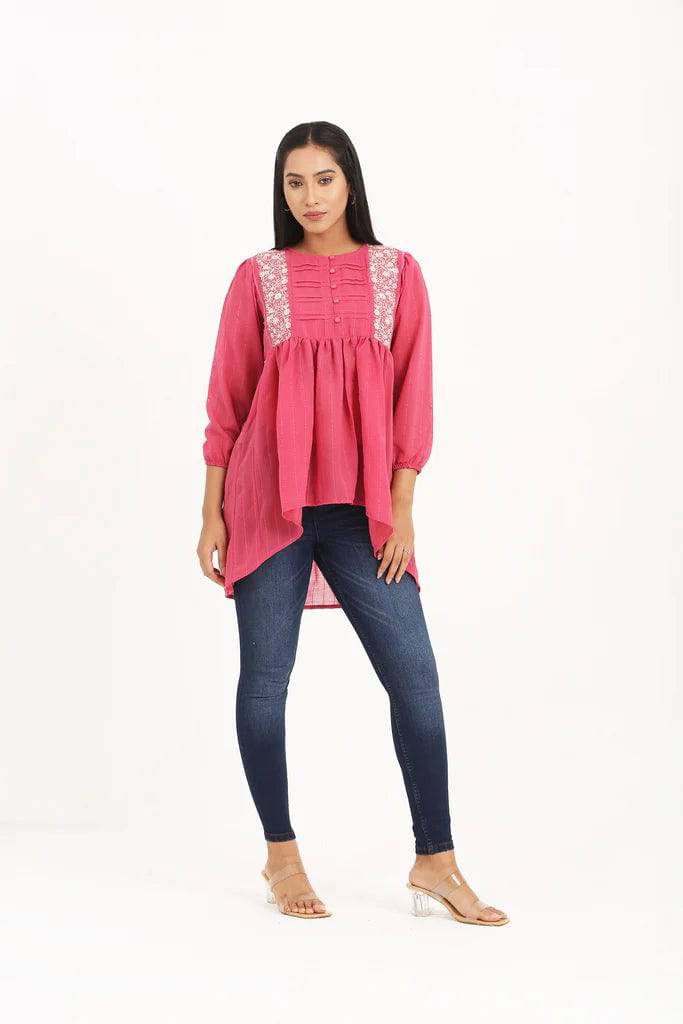 pink formal tops