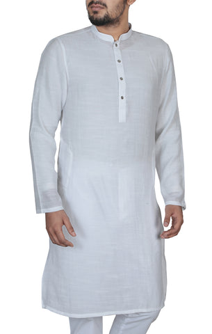 Men's Panjabi White - Yellow Clothing