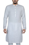 Men's Panjabi White - Yellow Clothing