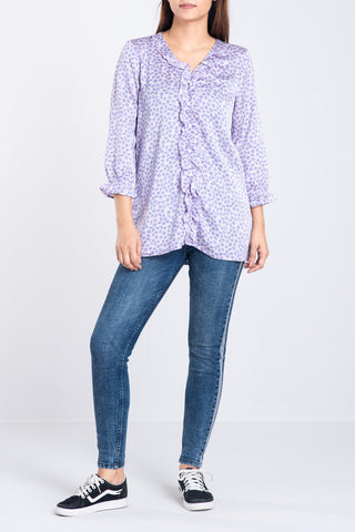 Women's Woven Tops : Lavender Printed