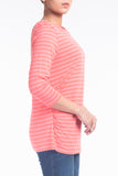 LADIES KNITTED T-SHIRT CORAL