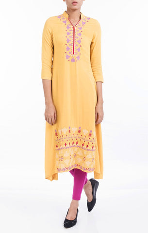 Embroidered Women's Ethnic Trail YELLOW - Yellow Clothing