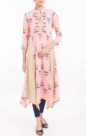 Embroidered Women's Ethnic Trail PEACH PRINTED