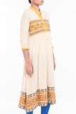 Embroidered Women's Ethnic Trail WHITE PRINTED - Yellow Clothing